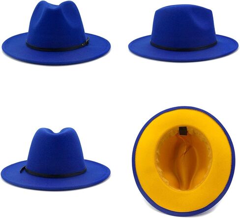 Gossifan Wide Brim Fedora Felt Panama Hat with Belt Buckle in Saudi Arabia