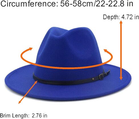 Gossifan Wide Brim Fedora Felt Panama Hat with Belt Buckle in Saudi Arabia