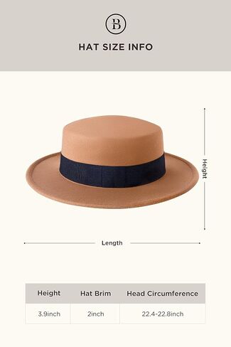 BABEYOND Wide Brim Fedora Flat Top Hat Wool Felt Boater Pork Pie Hat for Men Women in Saudi Arabia