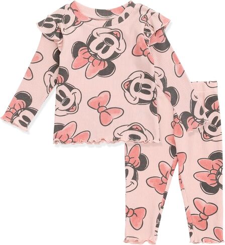 Disney Girls' Ribbed Long Sleeve Tee and Pants Set for Baby & Kids in Saudi Arabia