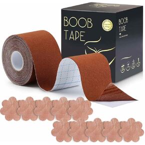 Medimama Invisible Breast Lift Tape with Lace Petal Backless Nipple Cover, Boob Tape Boobytape for Breast Lift A-G Cup