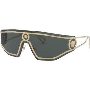 Versace VE 2226 100287 Gold Metal Shield Sunglasses Grey Lens in Saudi Arabia