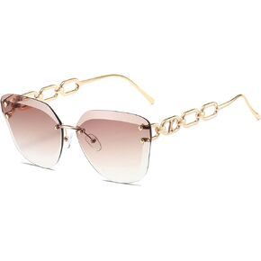 AEVOGUE Sunglasses For Women Oversized Rimless Diamond Cutting Lens Sun Glasses AE0534