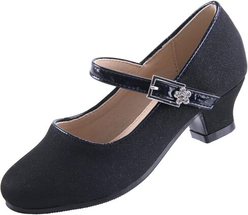 EIGHT KM EKM7015 Girls High Heel Dress Shoes Mary Jane Wedding Party Pumps Sparkle Glitter Princess Shoes for Kids Toddler in Kuwait