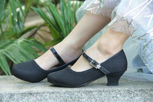 EIGHT KM EKM7015 Girls High Heel Dress Shoes Mary Jane Wedding Party Pumps Sparkle Glitter Princess Shoes for Kids Toddler in Kuwait