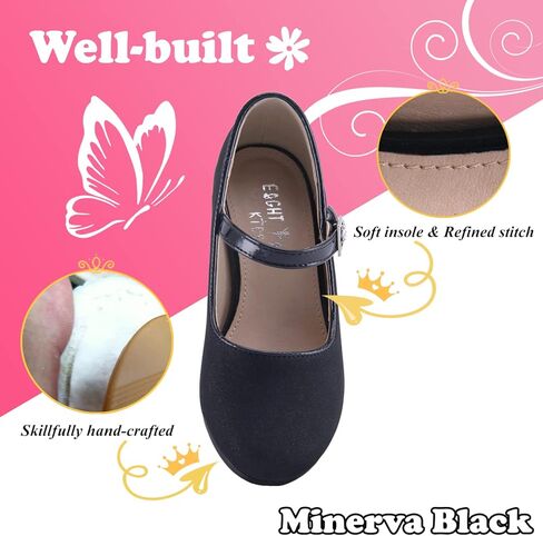 EIGHT KM EKM7015 Girls High Heel Dress Shoes Mary Jane Wedding Party Pumps Sparkle Glitter Princess Shoes for Kids Toddler in Kuwait
