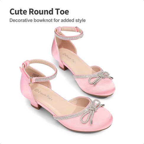 DREAM PAIRS Girls Dress Shoes Pumps Low Heels Sandals Flower Party Wedding Princess in Kuwait