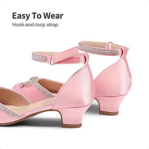 DREAM PAIRS Girls Dress Shoes Pumps Low Heels Sandals Flower Party Wedding Princess in Kuwait