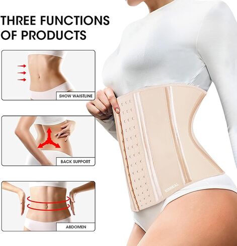 KIMIKAL Women Waist Trainer Corset Belt: Under Clothes Sport Tummy Control Long Torso Shapewear in Kuwait