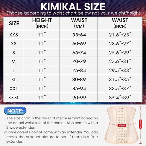 KIMIKAL Women Waist Trainer Corset Belt: Under Clothes Sport Tummy Control Long Torso Shapewear in Kuwait