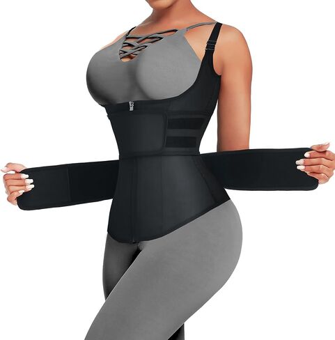 مشد الخصر للسيدات من Wonder-Beauty من اللاتكس قابل للفصل مع سحاب 7 عظام فولاذية in Kuwait