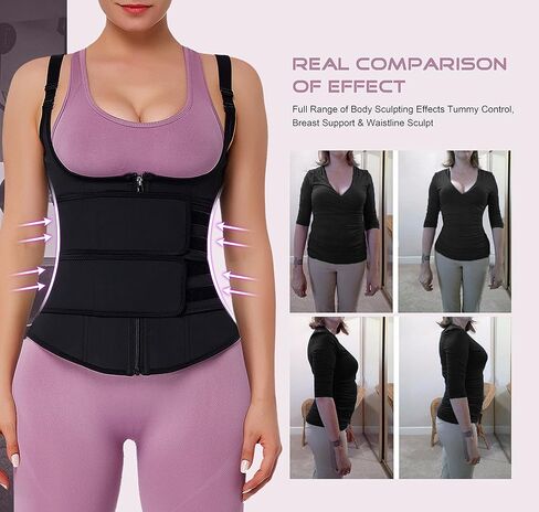 مشد الخصر للسيدات من Wonder-Beauty من اللاتكس قابل للفصل مع سحاب 7 عظام فولاذية in Kuwait