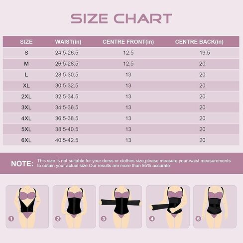 مشد الخصر للسيدات من Wonder-Beauty من اللاتكس قابل للفصل مع سحاب 7 عظام فولاذية in Kuwait