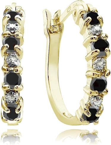 Sterling Silver Genuine or Synthetic Gemstone 20mm Round Small Hoop Earrings for Women Girls in Saudi Arabia