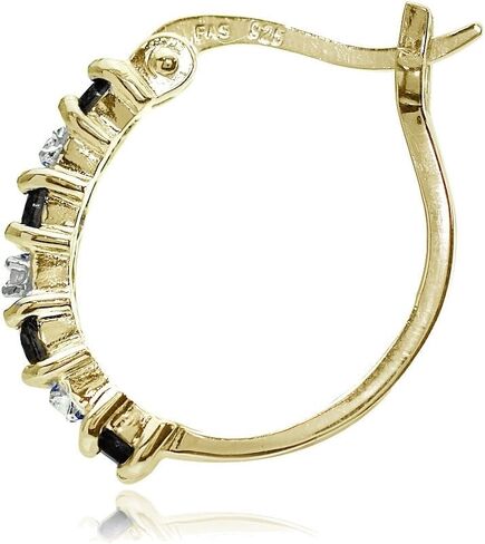 Sterling Silver Genuine or Synthetic Gemstone 20mm Round Small Hoop Earrings for Women Girls in Saudi Arabia