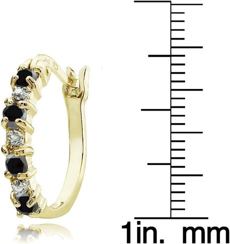 Sterling Silver Genuine or Synthetic Gemstone 20mm Round Small Hoop Earrings for Women Girls in Saudi Arabia