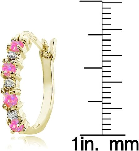 Sterling Silver Genuine or Synthetic Gemstone 20mm Round Small Hoop Earrings for Women Girls in Saudi Arabia