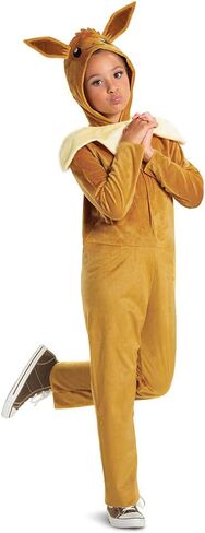 Eevee Pokemon Kids Costume, Official Pokemon Hooded Jumpsuit with Ears in Saudi Arabia
