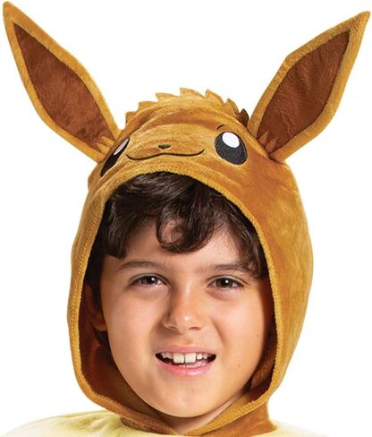 Eevee Pokemon Kids Costume, Official Pokemon Hooded Jumpsuit with Ears in Saudi Arabia