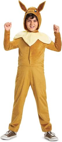 Eevee Pokemon Kids Costume, Official Pokemon Hooded Jumpsuit with Ears in Saudi Arabia