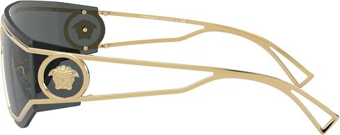 Versace VE 2226 100287 Gold Metal Shield Sunglasses Grey Lens in Saudi Arabia