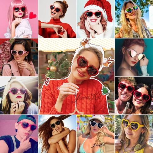 JOVAKIT Polarized Heart Shaped Sunglasses for Women Vintage Fashion Lovely Retro Oversized Eyeglasses UV400 Protection Lens in Kuwait
