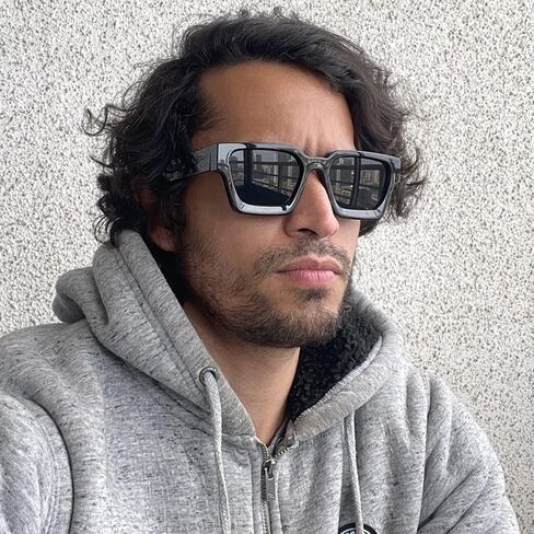 نظارات شمسية مربعة من AIEYEZO للنساء والرجال بإطار سميك مربع نظارات شمسية بتصميم بسيط in Kuwait