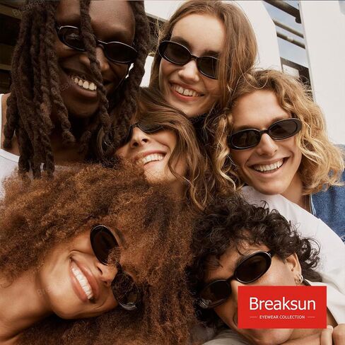 Breaksun Retro Oval Sunglasses for Women Men Fashion Small Oval Sunglasses 90s Vintage Shades in Kuwait
