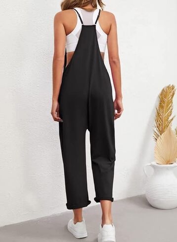 Dokotoo Women's Casual One Piece Sleeveless Jumpsuits V Neck Adjustable Spaghetti Strap Romper with Pocket in Saudi Arabia