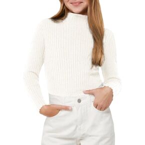 DOKOTOO KIDS Girls Turtleneck Sweater Kids Casual Long Sleeve Knitted Slim Fit Pullover Tops 7-15 Years