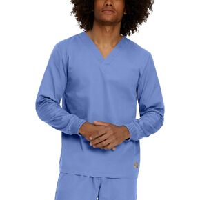 Landau Scrub Zone Unisex Relaxed Fit No-Pocket Long-Sleeve Scrub Top LT104