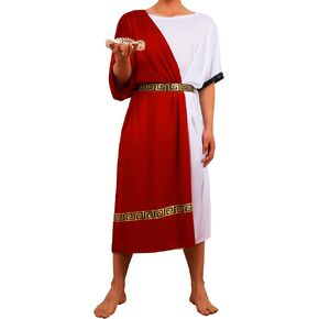EAWIN Men's Deluxe Classic Toga Costume Set Including Tunic, Belt, and Gold Metal Laurel Wreath Roman God Summer Party Dress in Saudi Arabia
