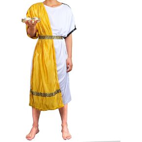 EAWIN Men's Deluxe Classic Toga Costume Set Including Tunic, Belt, and Gold Metal Laurel Wreath Roman God Summer Party Dress in Saudi Arabia