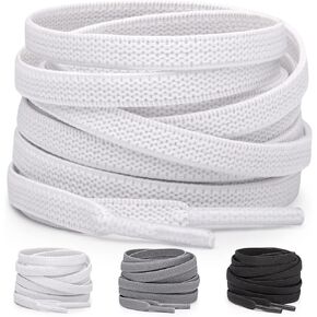 Miscly 3 Pairs Flat Elastic Shoelaces – Flat Stretch Shoe Laces