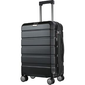 KROSER Hardside Expandable Carry On Luggage with Spinner Wheels & Built-in TSA Lock, Durable Suitcase Rolling Luggage with USB Port, Carry-On 20-Inch, Black