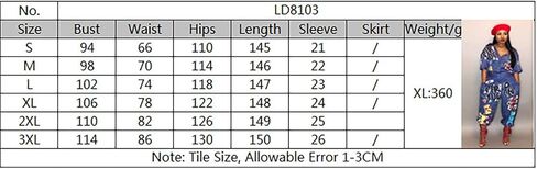 بدلة نسائية كاجوال من LKOUS بطباعة كرتونية وأكمام قصيرة وخصر عالٍ من قطعة واحدة وزر رومبير in Kuwait