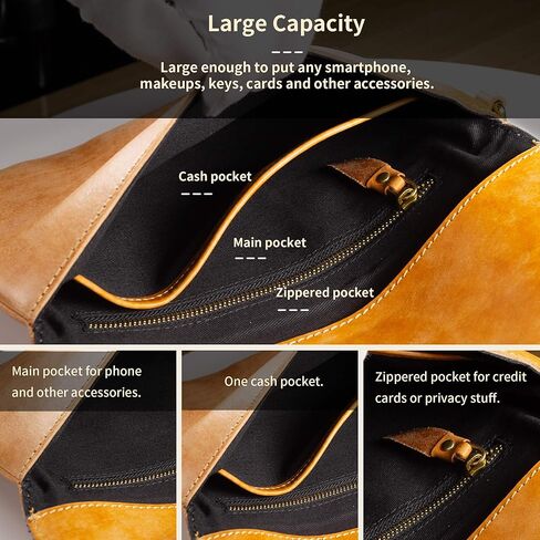 Ancicraft Leather Wristlet Wallet for Women Black Brown Envelope Clutch Purse in Kuwait