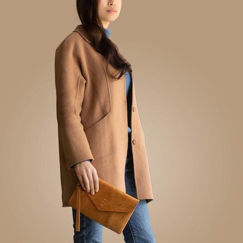 Ancicraft Leather Wristlet Wallet for Women Black Brown Envelope Clutch Purse in Kuwait