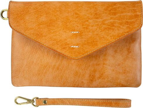 Ancicraft Leather Wristlet Wallet for Women Black Brown Envelope Clutch Purse in Kuwait