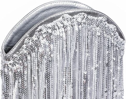 IIimmu هامش أحذية رعاة البقر للنساء راعية البقر المعدنية سباركلي الترتر منتصف العجل كعب مكتنز أشار تو الأحذية سحب على in Kuwait