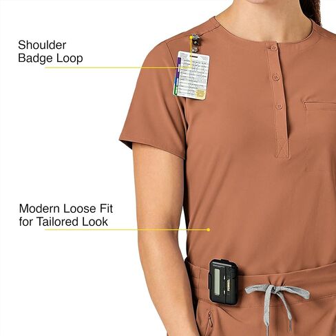 WonderWink Women's Mandarin Collar Tuck-in Top in Saudi Arabia