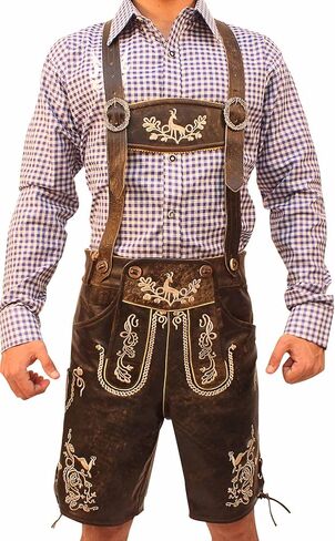 متجر ليدرهوسين | مهرجان أكتوبرفيست تراختن شورت ليديرهوسين للرجال | الزي الألماني التقليدي الأصيل | وايلد براون in Kuwait