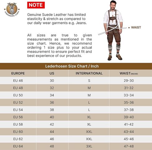 متجر ليدرهوسين | مهرجان أكتوبرفيست تراختن شورت ليديرهوسين للرجال | الزي الألماني التقليدي الأصيل | وايلد براون in Kuwait