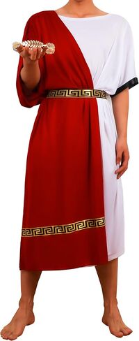 EAWIN Men's Deluxe Classic Toga Costume Set Including Tunic, Belt, and Gold Metal Laurel Wreath Roman God Summer Party Dress in Kuwait