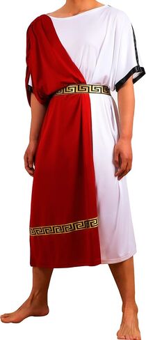EAWIN Men's Deluxe Classic Toga Costume Set Including Tunic, Belt, and Gold Metal Laurel Wreath Roman God Summer Party Dress in Kuwait