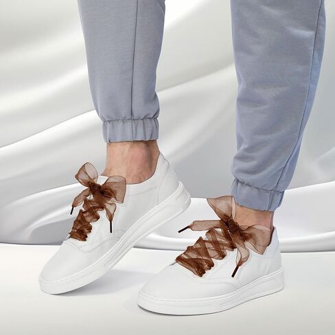 حذاء MOTZU 12 زوجًا من أربطة الأحذية، ناعم كاجوال مسطح من الساتان للنساء والفتيات والأطفال، 43 بوصة طول 4 سم عرض, متعدد الألوان, One Size in Kuwait