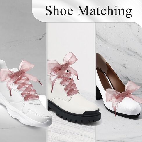 حذاء MOTZU 12 زوجًا من أربطة الأحذية، ناعم كاجوال مسطح من الساتان للنساء والفتيات والأطفال، 43 بوصة طول 4 سم عرض, متعدد الألوان, One Size in Kuwait