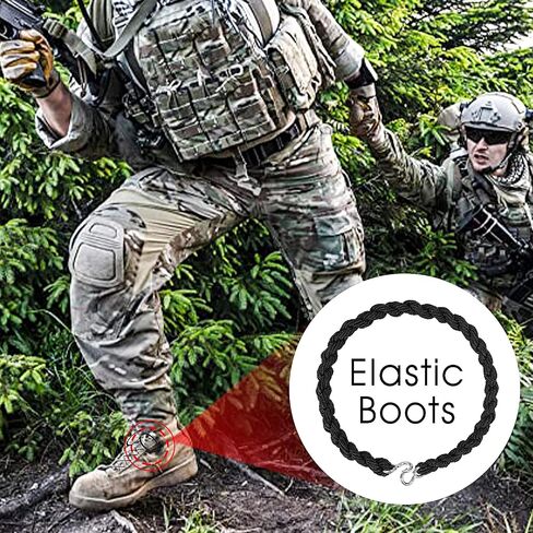 Molain 12 Pieces Military Elastic Boot Straps Shoelace Boot Blousers Military Leg Straps Blousing Garters with Metal Hooks in Saudi Arabia