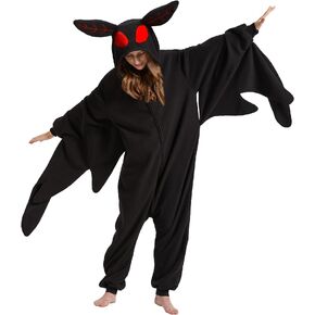 WAWRTOU Mothman Costume Halloween Onesie Adult Cosplay Animal Onesies Pajamas Christmas Sleepwear for Women Men