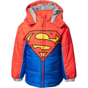 DC Comics Justice League Superman Batman Zip Up Puffer Jacket Toddler to Big Kid in Saudi Arabia